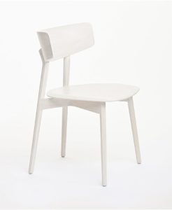 Marlon Solid Wood Chair with wide back in modern dynamic shape made of wood with light finish