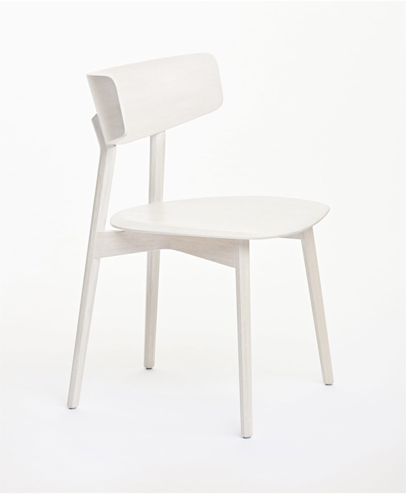 Marlon Solid Wood Chair with wide back in modern dynamic shape made of wood with light lacquer finish